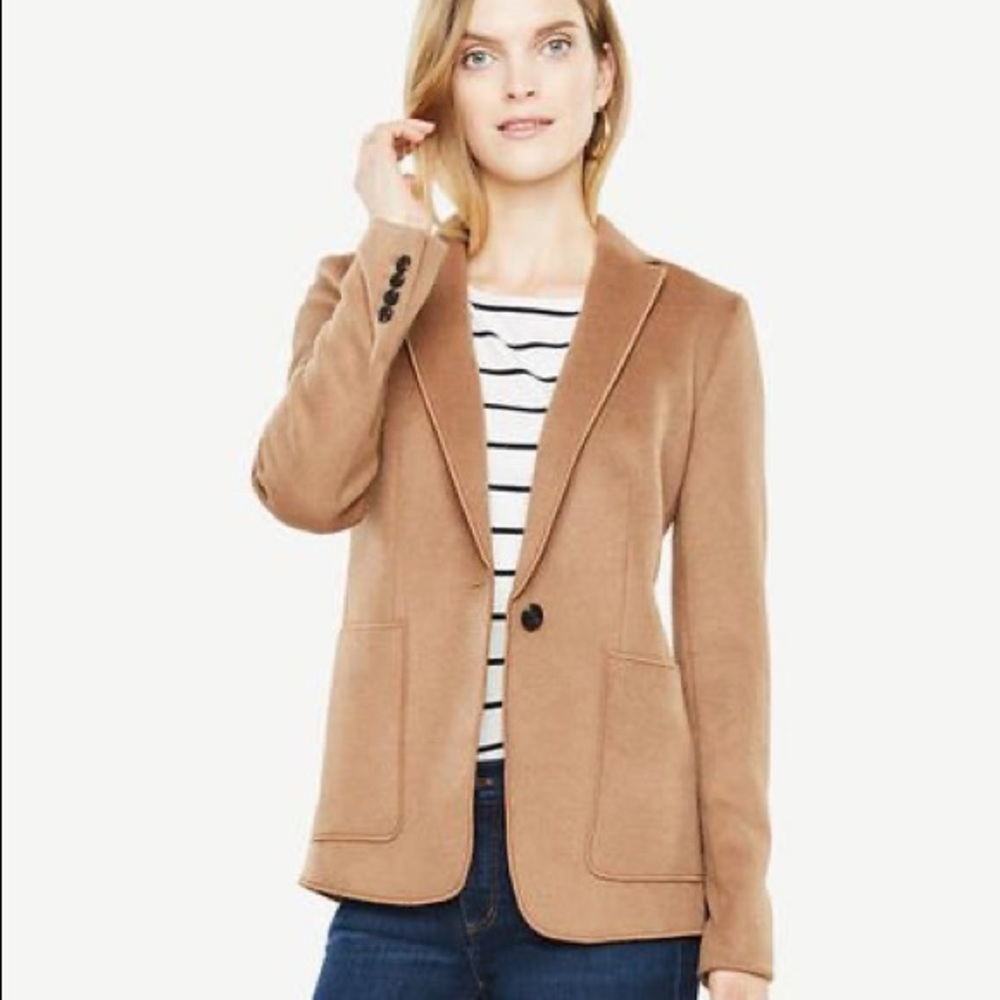 Ann Taylor Petite Camel Wool Blazer